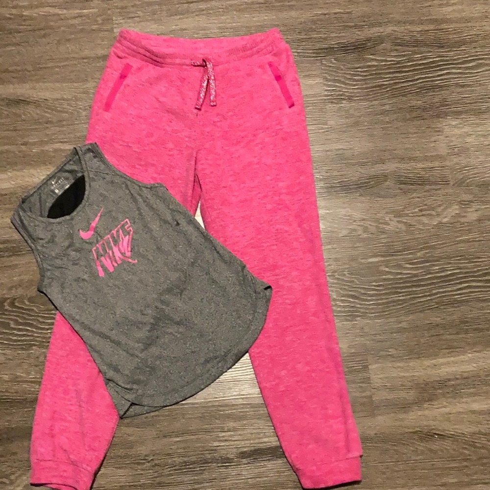 Girls medium Nike tank and xl Athletic works sweat